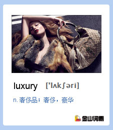 金山词霸单词luxury奢侈品